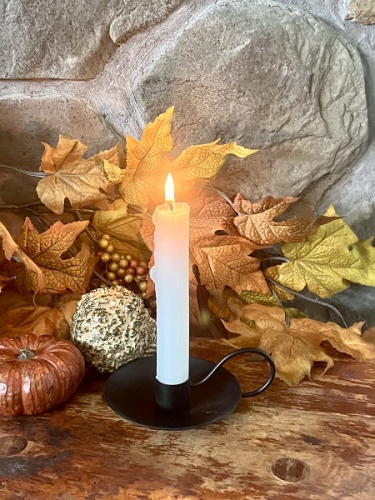 BLACK METAL CANDLE HOLDER *NEW* AVAIL JUNE 2024